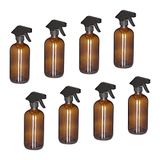 Relaxdays plantenspuit set van 8, 500 ml, nevel en straal, glas, bruin