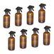 Relaxdays plantenspuit set van 8, 500 ml, nevel en straal, glas, bruin