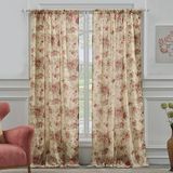 Greenland Home Antieke roos 100% katoenen gordijnpaneel paar, elk 42 B x 84 L inch, set van 2 - ecru