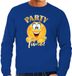 Bellatio Decorations Verkleed sweater voor heren - party time emoji - blauw - themafeesten/carnaval M