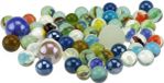 Toi-Toys Knikkers - 120x stuks - gekleurd - glas - in netje