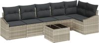 vidaXL Tuinbank Set Lichtgrijs Polyrattan