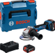 Bosch Blauw GWS 18V-11 S Accu haakse slijper 18V | 125 mm | 2x 5,0Ah accu | In L-Boxx - 06019N4005