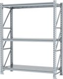 Povag Stellingkast - Magazijnstelling - 200x164x60 cm - Gegalvaniseerd staal - 600 kg per legniveau - 3 legniveaus