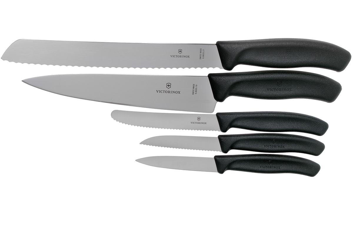 Victorinox SwissClassic 6.7133.5G 5-delige keukenmessenset, zwart