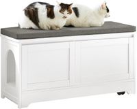 SoBuy Banc de rangement - Armoire à chaussures blanche avec banc et étagère
