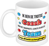 Bellatio Decorations cadeau mok voor coach - grappig - keramiek - 300 ml