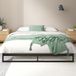 ZINUS Trisha bed met metalen frame van 18 cm | lattenbodem | houten lattensteun | 140 x 200 cm | zwart