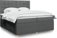 Maison Exclusive - Lit boxspring avec matelas, gris foncé, 200x200 cm, textile