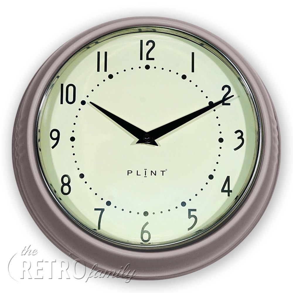 PLINT Retro Wandklok Almost Black - grijs