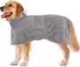 Bol Chien Peignoir Serviette, Réglable Chien Veste de Séchage Super Absorbant Séchage Rapide Chien Robe Chien Peignoir Pour Petits Moyens Grands Chiens Bleu Vert Gris (M, GRIS)