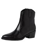 Tamaris dames enkellaars leer dames zwart