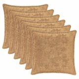 vidaXL Kussensloop 6 st houten taupe 50 x 50 cm nep konijnenbont