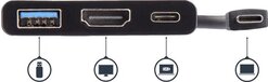 StarTech USB-C Multiport Adapter - HDMI, USB 3.0, 60W PD - Black
