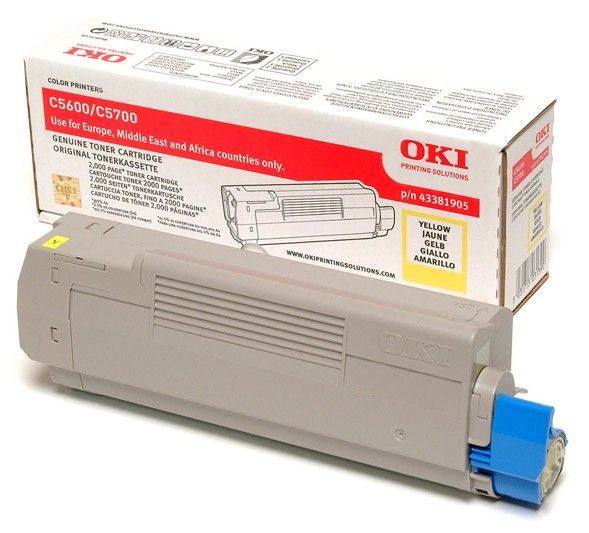 OKI Tonercartridge C5600/C5700 - Geel - 2000 Pagina's - 43381905