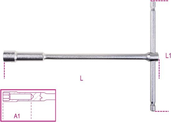 Beta T-sleutel met diepe dop 10mm