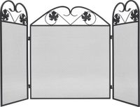 vidaXL Haardscherm 3 panelen zwart