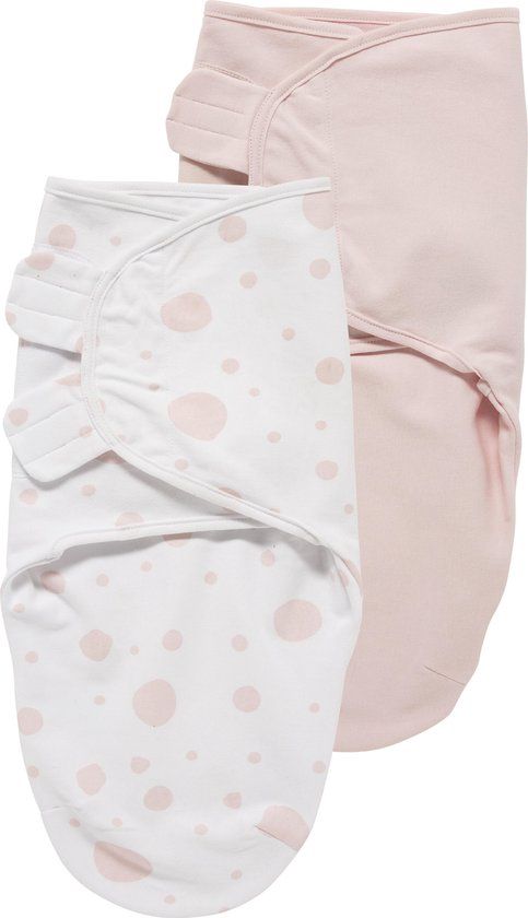 Meyco Baby Dots/Uni Swaddle Inbakerdoeken - 2-pack - Pink/Light Pink - 0-3 Months - 1.0 TOG