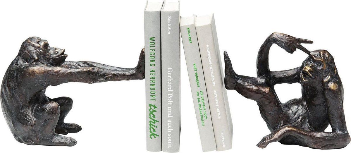 Kare Boekensteun Monkey - brons/bruin - kunststof
