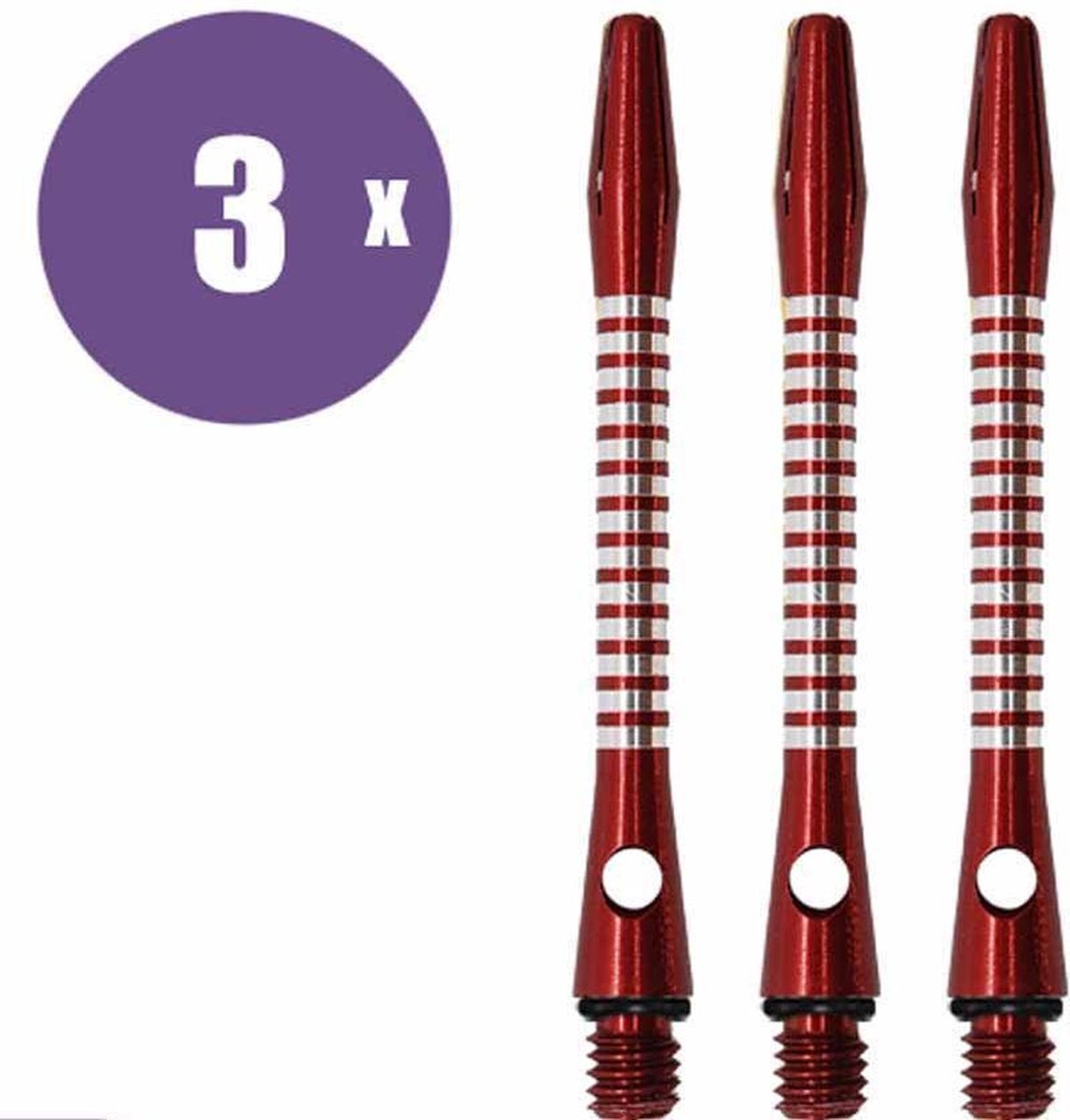 ABC Darts abcdarts darts shafts aluminium shafts jailbird ar5 rood medium - 3 sets darts shafts