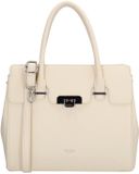 Charm London Soho Handtas Dames - Schoudertas met telefoonvak - Tas van Imitatieleder met ritssluiting - Crème