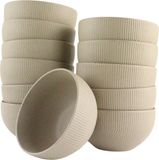 OTIX Bols à soupe - Sans anse - Set de 12 - 600ml - Caramel - Grès