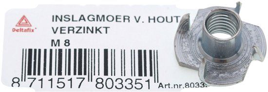 Deltafix Inslagmoer v.hout m10