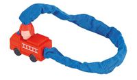 Prophete Kinderkettingslot met brandweersluiting, 650 mm lengte, Ø 3,8 mm, veiligheidsniveau 2, textielmantel als krasbescherming, brandweerauto-sluitmechanisme