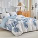 TRANKIELO® - Ensemble de literie 200x200 cm - Motif palmier bleu - Housse de couette en microfibre avec 2 taies d'oreiller