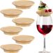 Merkloos Bamboo Wijnglas Toppers - Set van 6 - Voor Snacks en Desserts