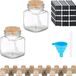 Merkloos Relaxdays glazen kruidenpotjes - set van 20 - kurken deksel - 100 ml - met stickers - trechter