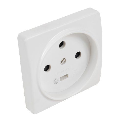 DEBFLEX 703820 inbouwsokkel 2P+T, wit