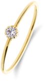 Lucardi Dames 9 karaat ring met zirkonia voor dames - Ring - 9 Karaat - Goudkleurig - 16.50 / 52 mm