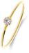 Lucardi Dames 9 karaat ring met zirkonia voor dames - Ring - 9 Karaat - Goudkleurig - 16.50 / 52 mm