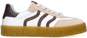 No Stress - Dames - Witte leren sneakers met suède details - Maat 42