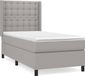 vidaXL Boxspringbed met matras, stof, lichtgrijs, 90x200 cm