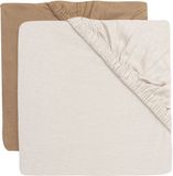 Jollein Hoeslaken Ledikant Jersey Hazel/Oatmeal 60x120cm 2-pack