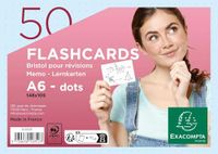 Exacompta Ref. 10352E - 19 verpakkingen van 50 Flashcards in folie en ring - bristol dots geperforeerd - revisiekaarten - 148 x 105 mm DIN A6 - blauw