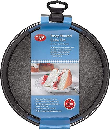 Tala Everyday 10A11613 Cake Tin Pan - Deep Round - Non-Stick - Carbon Steel - Grey