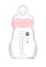 MAM MAM Feel Good Glazen fles voor pasgeborenen, 0-2 maanden, 170 ml, met langzaam vloeiende siliconen zuiger, gemakkelijk schoon te maken, roze, 1 stuk