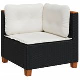 vidaXL 5-delige Loungeset met kussens, polyrattan, zwart