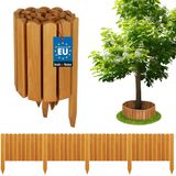 KOTARBAU® Bloembedrand, Rolborder, 200 x 30 cm, Eik, Tuinafscheiding, Houten Tuinhek, Borderrand, Palissade, Schapenhek, Tuindecoratie