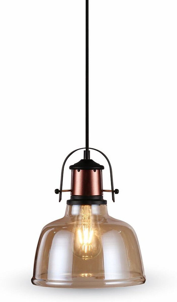 V-tac 3726 - Hanglamp met glazen kap Ã˜220 - E27 - Transparant / bruin - VT-7220