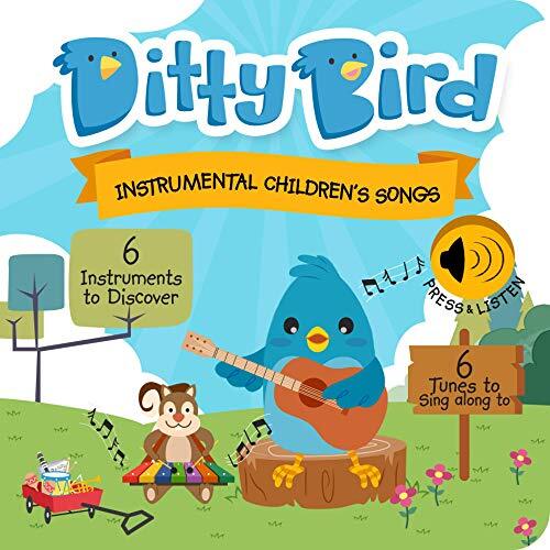 DITTY BIRD Instrumental Children's Songs Kinderliedjes geluidenboek - Babyspeelgoed met muziek en geluid. Met 6 geluidsknoppen om Engels te leren. Perfect voor kinderen vanaf 1 jaar die tweetalig worden opgevoed.
