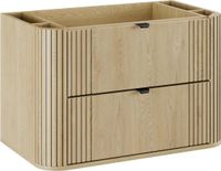 OVALIA CREMONA 2S meuble bas pour lavabo, 80 cm de large, Noyer Crema
