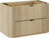 OVALIA CREMONA 2S meuble bas pour lavabo, 80 cm de large, Noyer Crema
