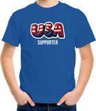 Bellatio Decorations Shoppartners Bv Blauw USA Fan T-shirt voor Kinderen - 110/116