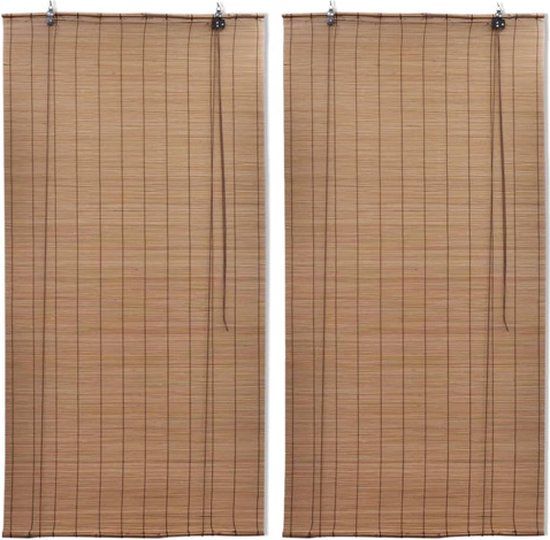 vidaXL Rolgordijnen 2 stuks 80x160 cm Bamboe Bruin