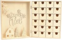 Graine Creative Houten Adventskalender Kerst 24 Lades 3D Figuren