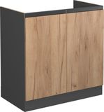 Vicco R-Line Wastafelkast – 80 cm, WB Antraciet Krachtige eik goud